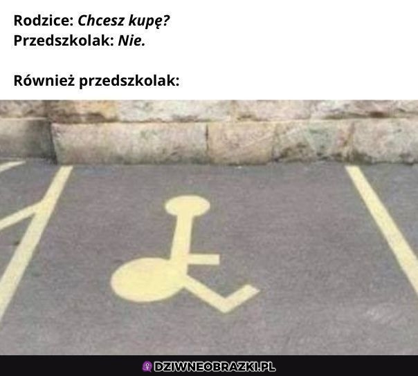 Czy dzieciak chce kupę