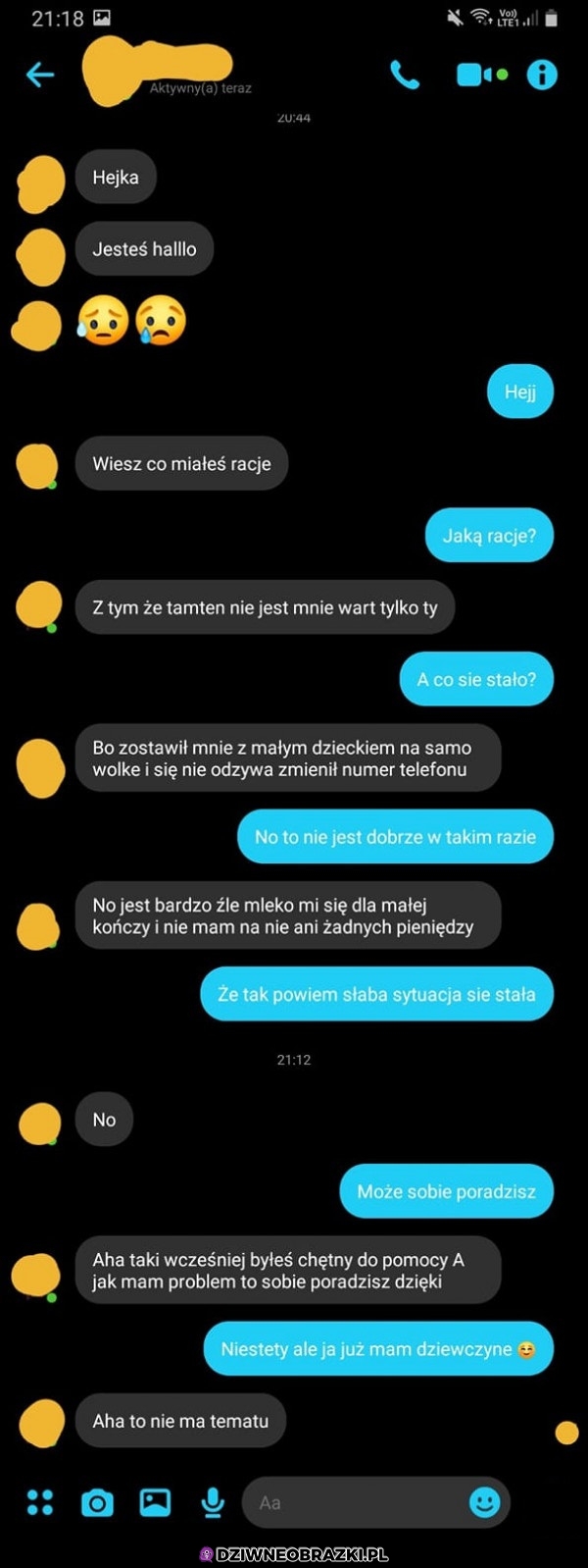 Kiedy ona poszła do innego a teraz chce wrócić