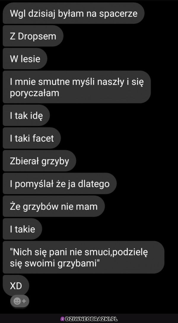 Taka sytuacja na spacerze w lesie