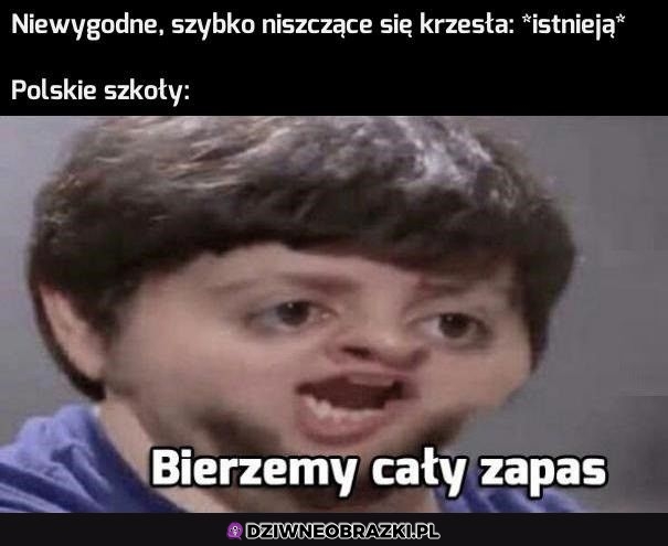 Szkolne krzesła takie są