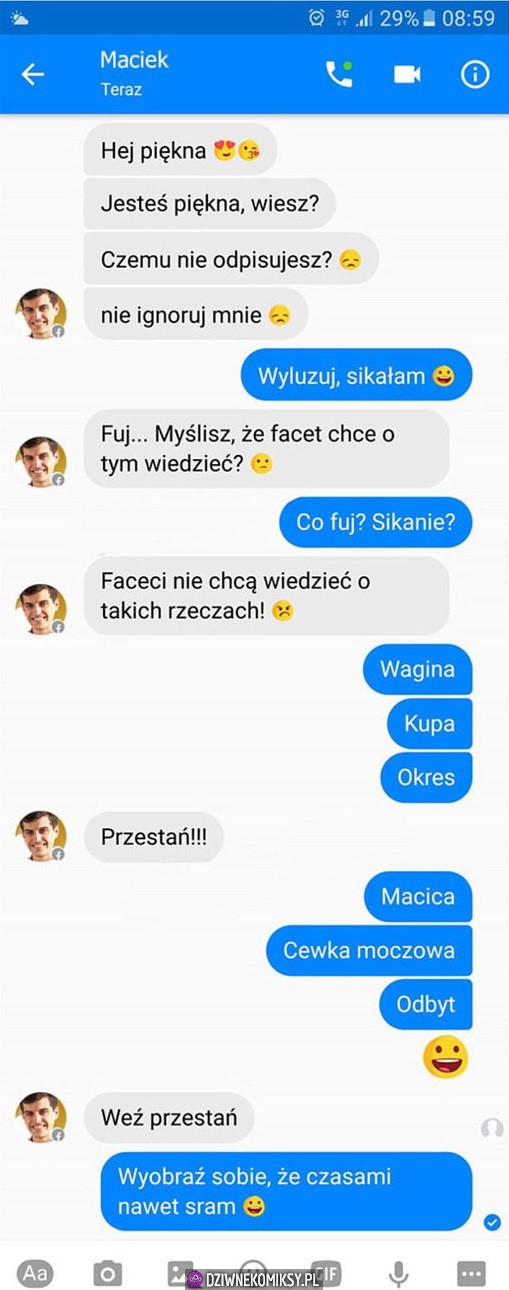 Dlaczego mu nie odpisuje?