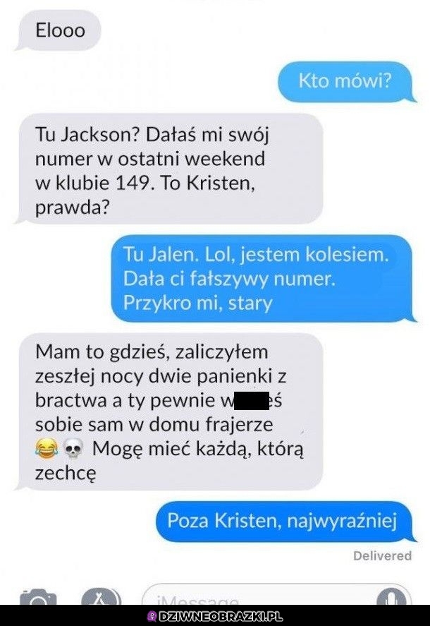 Chyba jednak podryw mu nie wypalił