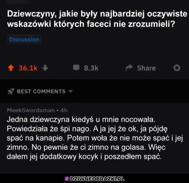 Ciekawe kiedy się domyślił