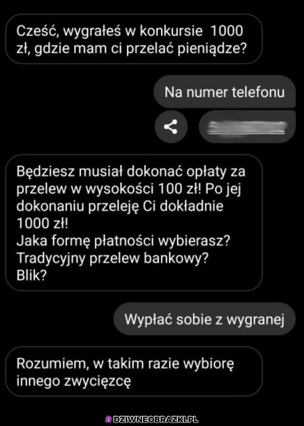 Dobra oszuście, w takim razie robimy tak