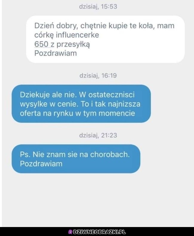 Podziękował