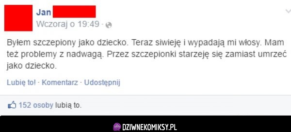 Udowodnił, że nie warto się szczepić