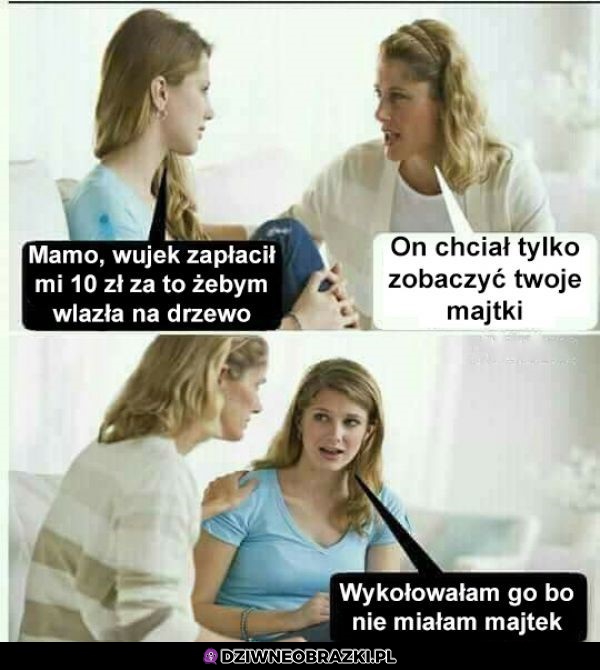 Wujek chciał zobaczyć majty, zaskoczyła go i...