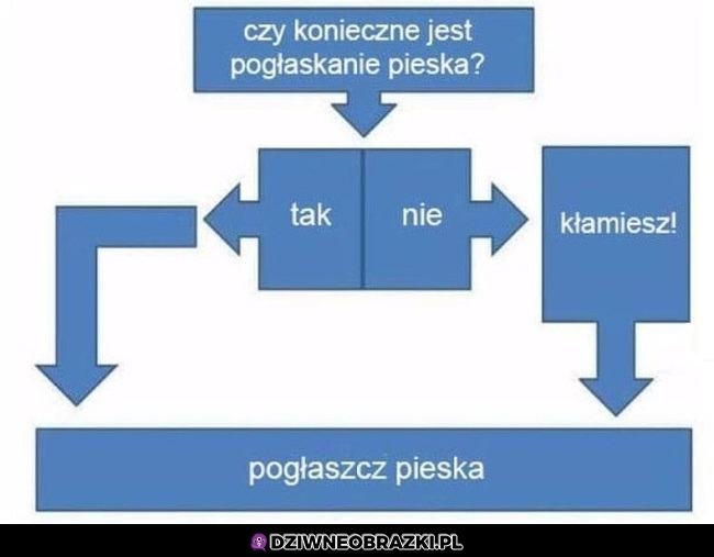 Schemat głaskania pieska
