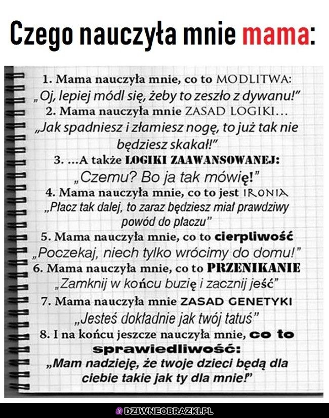 Tego mnie nauczyła
