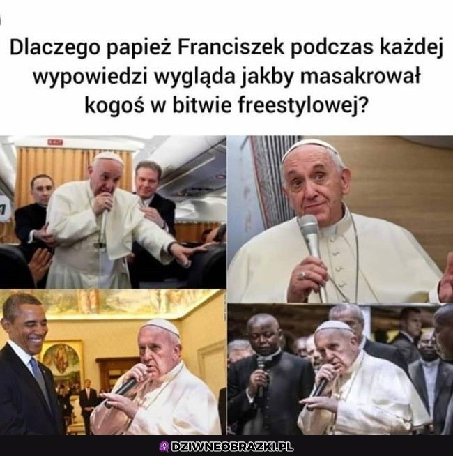 Papież na mikrofonie