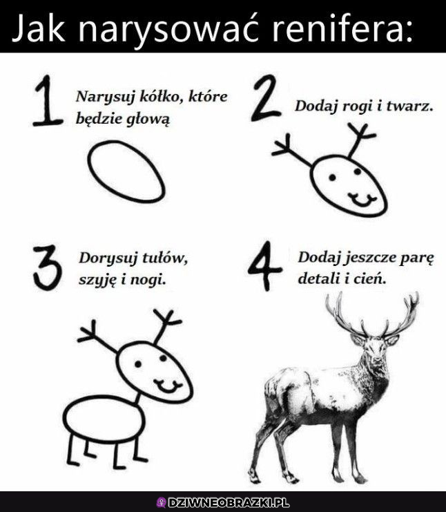 Jak narysować renifera?