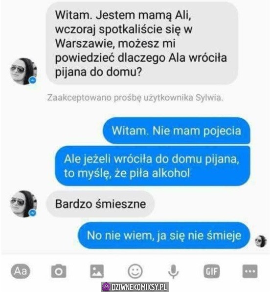 Ala wróciła pijana