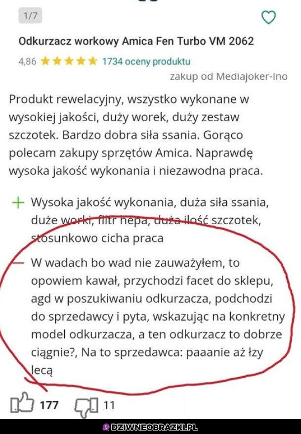 To jest dopiero rekomendacja odkurzacza