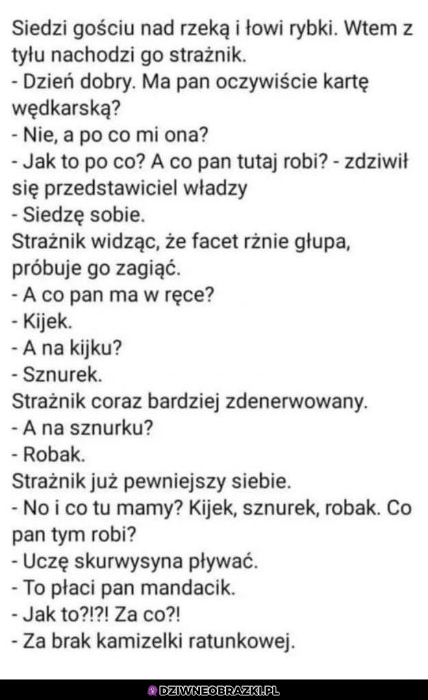 Mandat za łowienie rybek