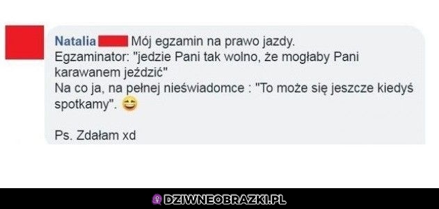 Ten moment podczas jazdy