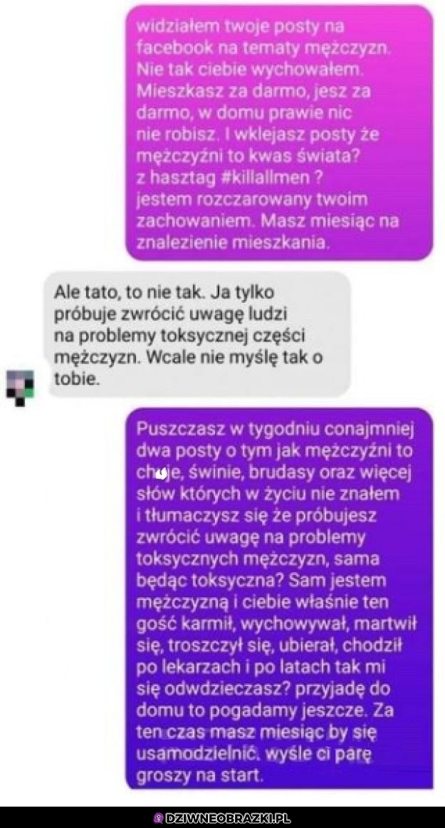 Kiedy twoja córka pisze takie posty w sieci