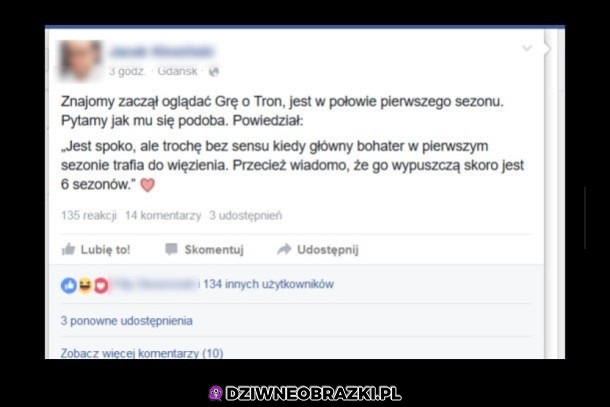 Kiedy zaczynasz oglądać grę o tron