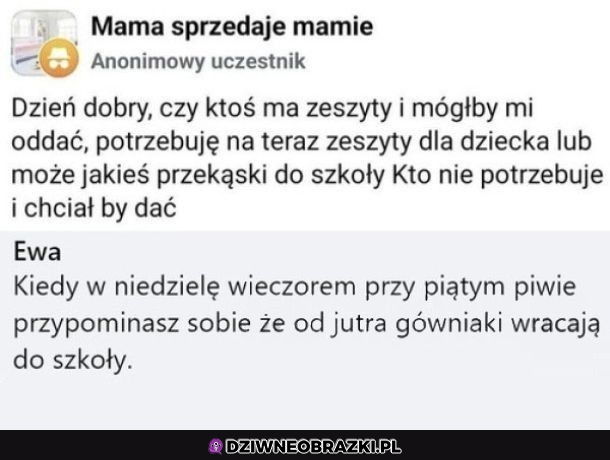 Koniec wakacji, czas do szkoły! 